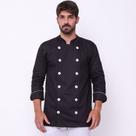 Dolma Masculina Manga 3/4 Tecido Brim Preto