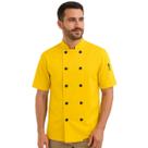 Dólmã Para Chef Cozinha Restaurante Pizzaria Lancheria Uniforme Amarelo Gambuza Unissex Cozinheiro Manga Curta