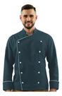 Dólmã Para Chef Cozinha Unissex Gambuza Azul Marinho Uniforme Cozinheiro Restaurante Padaria Bar Hamburgueria Pizzaria
