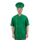 Dólmã Para Chef Cozinha Unissex Verde Brasileiro Patriota 100% Algodão Uniforme Gambuza Restaurante Padaria Churrascaria Cozinheiro