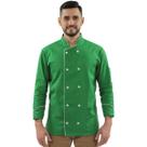 Dólmã Para Chef De Cozinha 100% Algodão Unissex Cor Verde Vegano Gambuza Uniforme Cozinheiro Restaurante Padaria Dólmã Para Chef De Cozinha 100% Algodão Unissex Cor Verde Vegano Gambuza Uniforme Cozinheiro Restaurante Padaria