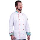 Dólmã Para Chef De Cozinha Unissex 100% Algodão Estampa Picolés E Sorvetes Para Cozinheiro Sorveteiro Restaurante Padaria Sorveteria