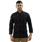 Dólmã Para Chef De Cozinha Unissex 100% Algodão Preto Gambuza Uniforme Cozinheiro Restaurante Bar Pizzaria