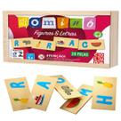 Dominó Educativo Pedagógico Figuras E Letras 28Pç Em Madeira Dominó Educativo Pedagógico Figuras E Letras 28Pç Em Madeira