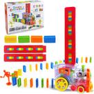 Domino Train, conjunto de 120 peças de blocos de dominó, conjunto de dominó de blocos de brinquedo de construção e empilhamento para brinquedos de 3 a 7 anos, presentes criativos para meninos e meninas para crianças