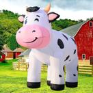 DomKom Inflable Grande de Vaca de 2 m con LED para Decoración Navideña