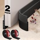 Door Draft Stoppers WUMUTI, 2 pacotes de silicone preto, 2 cm x 1 m