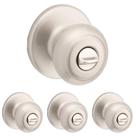 Door Knob Kwikset Cove Interior Privacy em níquel acetinado (pacote 4)