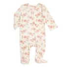 Dorminhoco com pés de peça única e rosetas anais Snuggle Knit 6-9M