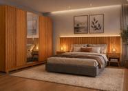 Dormitório casal Ripado completo espelho Premium Arbo Design