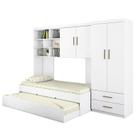 Dormitório Chiara Guarda Roupa, Aéreo 2 Portas e Bicama Branco com Colchões Physical D20 - Phoenix Baby