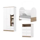 Dormitório Infantil Completo Berço Mini Cama 3x1 Para Quarto Bebê Magia