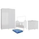 Dormitório Infantil Elô Guarda Roupa, Cômoda e Berço com Colchão Baby Physical - Móveis Peroba