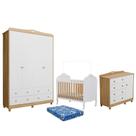 Dormitório Infantil Elô Guarda Roupa, Cômoda e Berço com Colchão Baby Physical - Móveis Peroba