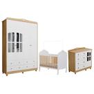 Dormitório Infantil Elô Janelas Guarda Roupa, Cômoda e Berço - Móveis Peroba