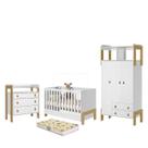 Dormitório Infantil Fantasia Guarda Roupa Cômoda e Berço com Colchão - QMOVI