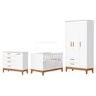 Dormitório Infantil Flip Guarda Roupa 3 Portas, Cômoda 1 Porta e Berço - Reller Móveis