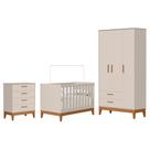 Dormitório Infantil Flip Guarda Roupa 3 Portas, Cômoda 4 Gavetas e Berço - Reller Móveis