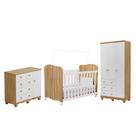 Dormitório Infantil Júnior Guarda Roupa 3 Portas, Cômoda 1 Porta e Berço Uli - Móveis Peroba