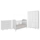 Dormitório Infantil Júnior Guarda Roupa 4 Portas, Cômoda 1 Porta e Berço Uli - Móveis Peroba