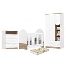 Dormitório Infantil Magia Guarda Roupa, Cômoda e Berço com Colchão Supreme - Móveis Henn