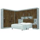 Dormitório Modulado Georgia JA Avelã / Jequitibá Para Cama Box 1,38M Casal Dormitório Modulado Georgia JA Avelã / Jequitibá Para Cama Box 1,38M Casal