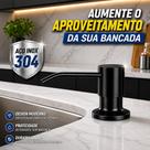 Dosador Dispenser Sabonete Detergente Para Pia Em Aço Inox Preto 500 Ml