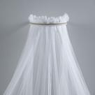Dossel Docel Mosquiteiro Quarto Bebe Perolas Strass Branco