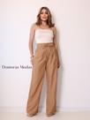 Doutoras Modas- Calça Pantalona Feminina com Amarração na Cintura Luis Twill 91107