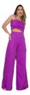 DOUTORAS MODAS Conjunto Alfaiataria Calça e Cropped 6417 Estilo Elegante