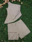 Doutoras Modas- Conjunto Feminino Short Com Blusa de Um Ombro Só Luis Twill 90701