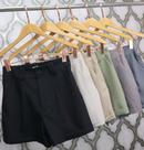 Doutoras Modas Shorts Feminino Luis Twill Barra Italiana Cintura Alta com Elástico Elegante LT183