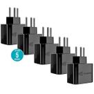 DPS Protetor Contra Surtos 10A 3 Pinos Bivolt 127 ou 220V Kit com 5 iClamper Pocket LCF 028506 Preto