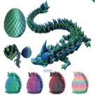 Dragão impresso em 3D articulado com ovo de cristal, presente de Páscoa