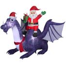 Dragão inflável de Natal Riding Dragon de 1,8 m com luzes LED