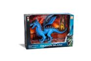 Dragon Island azul Com Pescoço, Asas E Patas Flexíveis Silmar 1580