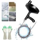 Drain Auger Drensoon 7,6 m com luvas para encanamento e tamanco de cabelo de cobra