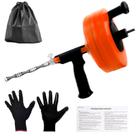 Drain Auger Zgqmcgy 15 m, Drain Snake 7,5 m 10,5 m 15 m com adaptador de perfuração