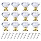 Drawer Knobs YourGift, 40 mm, Diamond Crystal Gold, pacote com 12