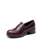 DREAM PAIRS Mocassins Femininos Vinho com Salto Plataforma Grosso