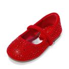 DREAM PAIRS Sapatos Mary Jane para Bebês Vermelhos com Strass