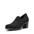 DREAM PAIRS Scarpin Feminino de Salto Grosso Baixo Preto em Camurça DREAM PAIRS Scarpin Feminino de Salto Grosso Baixo Preto em Camurça