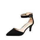DREAM PAIRS Scarpin Feminino Salto Baixo 6,5 cm Camurça Preta DREAM PAIRS Scarpin Feminino Salto Baixo 6,5 cm Camurça Preta