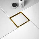 Dreno de chuveiro Bernkot 6" em aço inoxidável dourado escovado