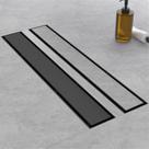 Dreno de chuveiro EBYTE 60cm em aço inoxidável preto fosco