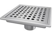 Dreno de chuveiro Elefloom Square de 10 cm com tampa de grade removível