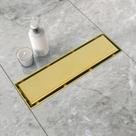 Dreno de chuveiro linear Neodrain Gold 30cm em aço inoxidável