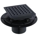 Dreno de chuveiro quadrado Kuaisailsk 10 cm em aço inoxidável preto fosco