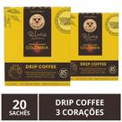 Drip Coffee, 3 Corações, Café, 20 sachês
