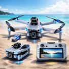 Drone AE5PRO Profissional 4K GPS Controle Com Tela Integrada 5G Wi-Fi Gimbal 3 Eixos 1 Bateria + Bag